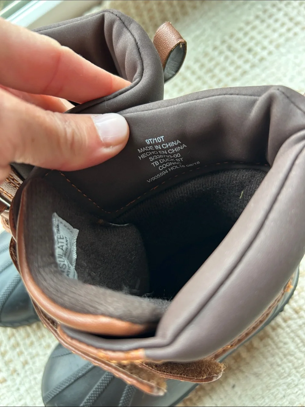 GAP Brown and Black Kids Waterproof Snow Boots